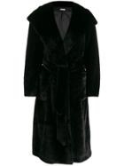 P.a.r.o.s.h. Belted Faux-fur Coat - Black