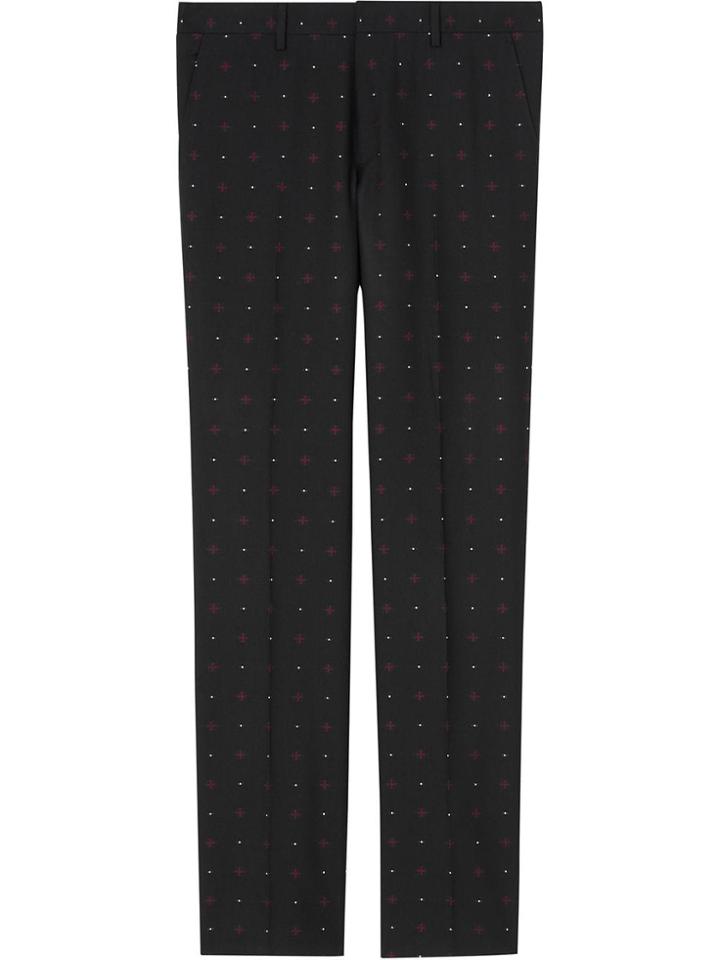 Burberry Classic Fit Fil Coupé Tailored Trousers - Black