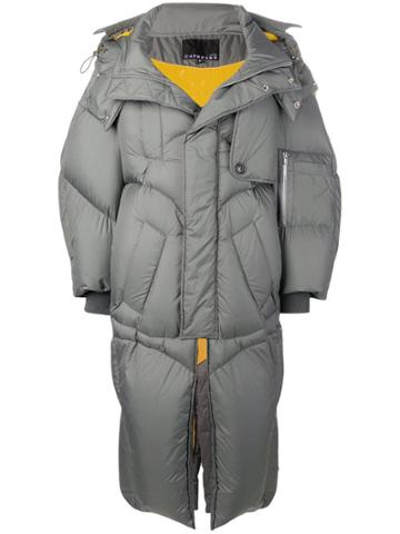 Chen Peng Spread Collar Padded Coat - Green
