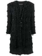 Chanel Pre-owned Woven Midi Coat - Black