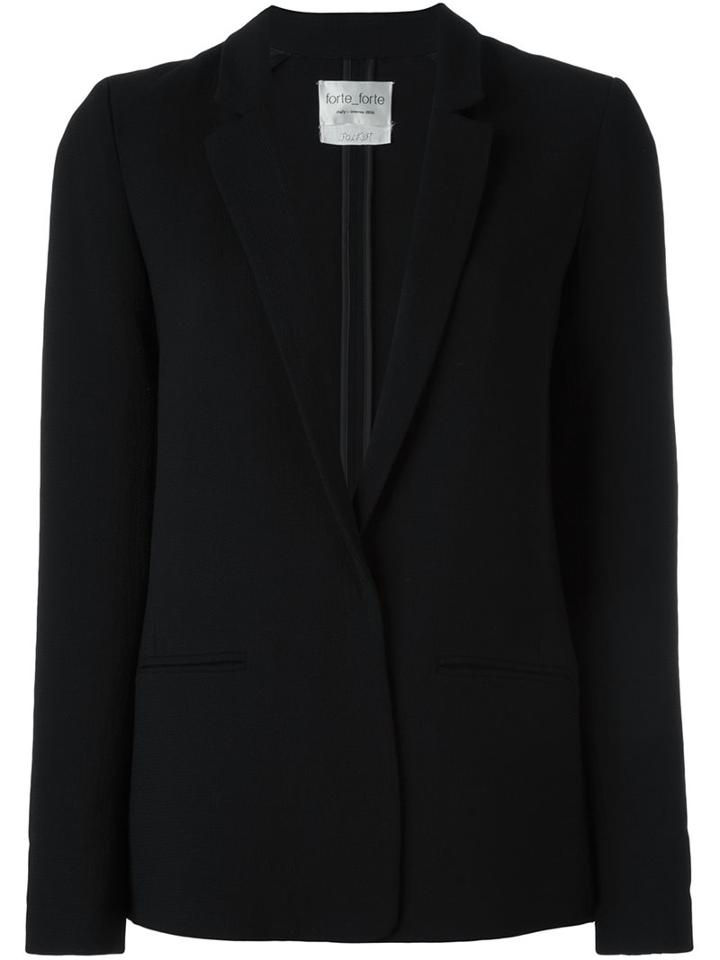 Forte Forte Concealed Fastening Blazer, Women's, Size: Iii, Black, Cotton/cupro/viscose/virgin Wool
