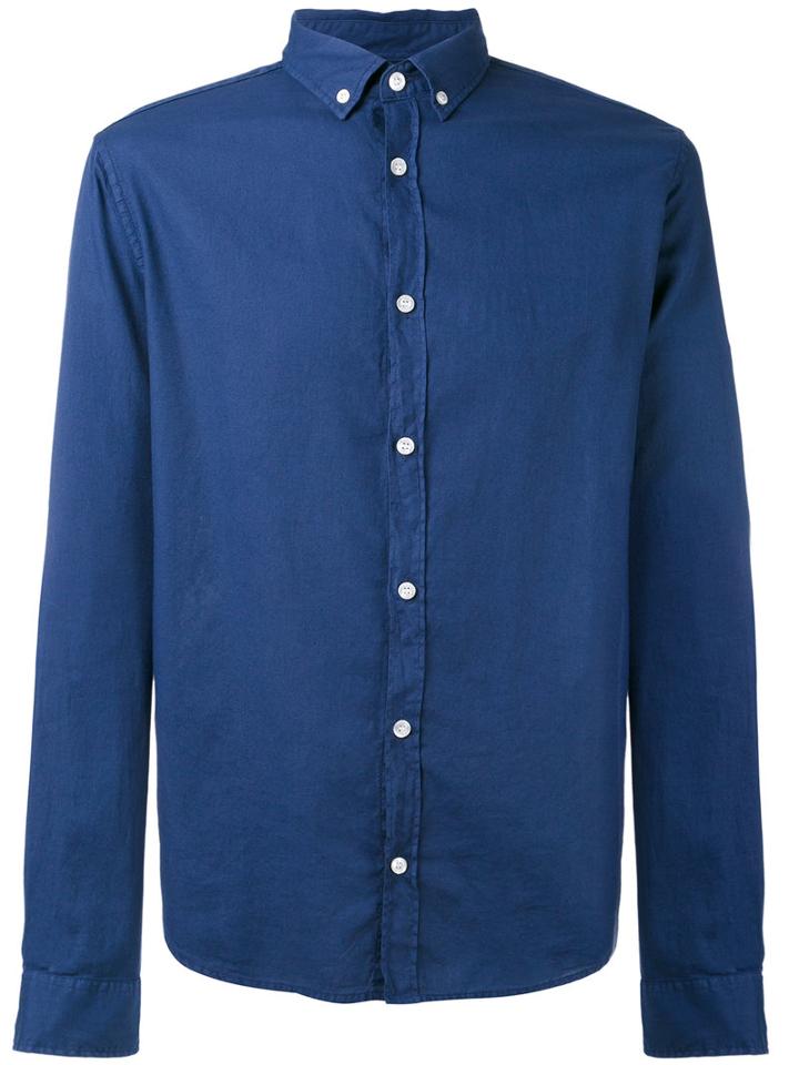 Armani Jeans - Button-down Collar Shirt - Men - Cotton - M, Blue, Cotton