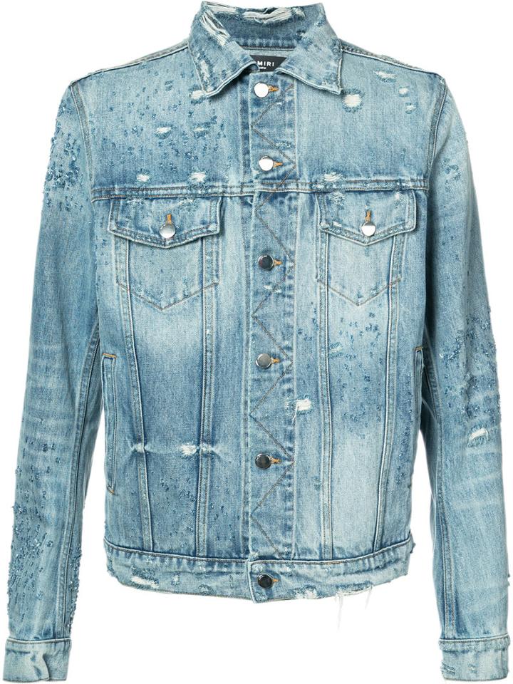 Amiri - Bleached Denim Jacket - Men - Cotton - M, Blue, Cotton