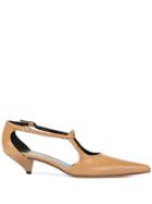 The Row Pointed Kitten Heel Pumps - Brown