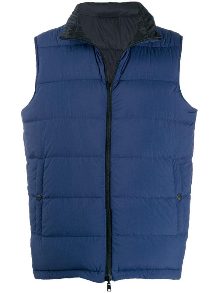 Herno Reversible Padded Zip-up Gilet - Blue