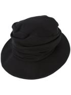 Y's Draped Boater Hat - Black