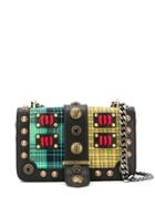 La Carrie Studded Panelled Crossbody Bag - Black