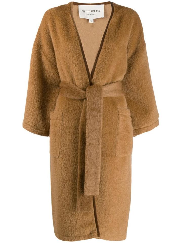 Etro Belted Midi Coat - Neutrals