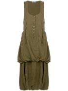 Prada Vintage Tiered Sleeveless Dress - Green