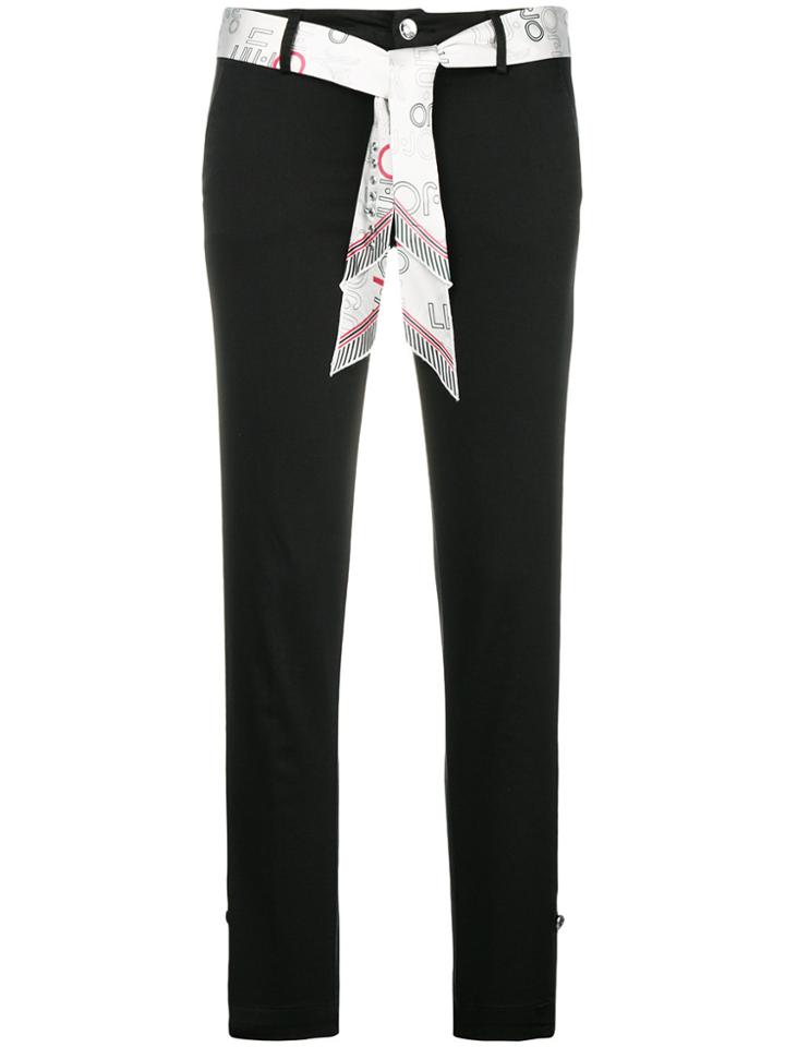 Liu Jo Scarf Belted Slim Chinos - Black