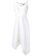 Preen By Thornton Bregazzi Ruffle Appliquée Asymmetric Dress - White