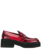 Marni Snakeskin Print Chunky Loafers - Red