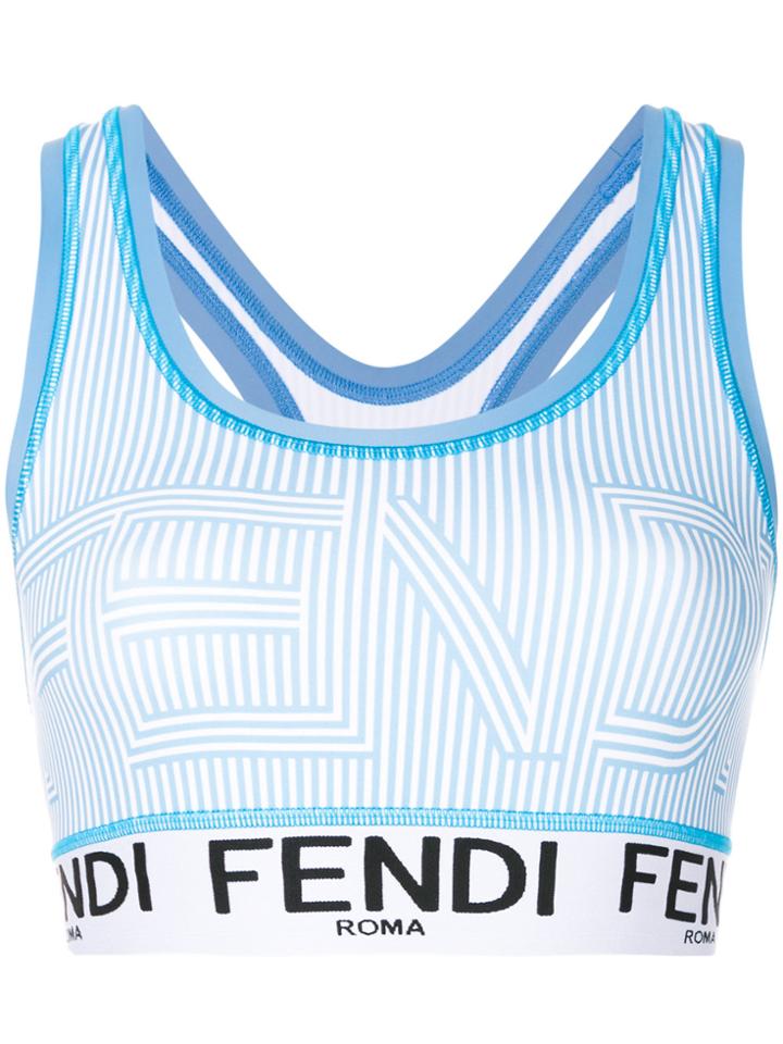 Fendi Striped Printed Top - Blue
