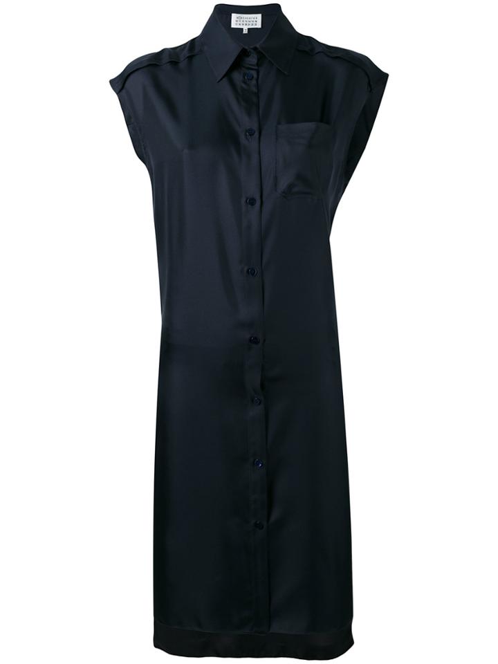 Maison Margiela Cap Sleeve Shirt Dress - Blue