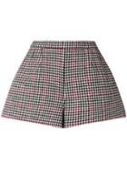 Red Valentino Checked Flared Shorts - Black