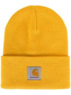 Carhartt Logo Patch Beanie Hat, Men's, Yellow/orange, Acrylic