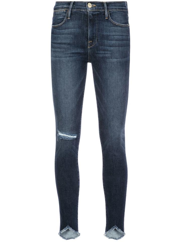 Frame Denim Distressed Effect Skinny Jeans - Blue