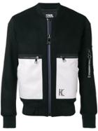 Karl Lagerfeld Leather Pocket Bomber - Black
