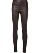 Helmut Lang Leather Skinny Pants - Pink & Purple