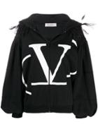 Valentino Vlogo Feather Jacket - Black