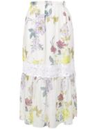 See By Chloé Floral Pattern Draped Skirt - White