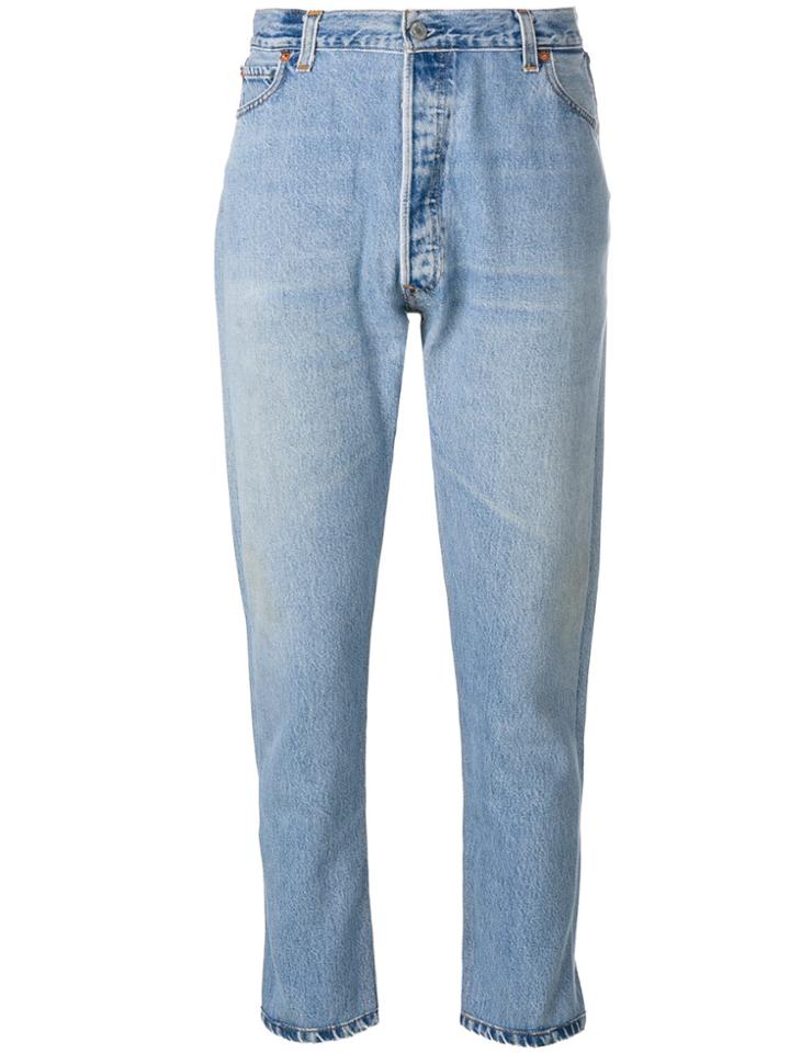 Re/done High Rise Cropped Jeans - Blue