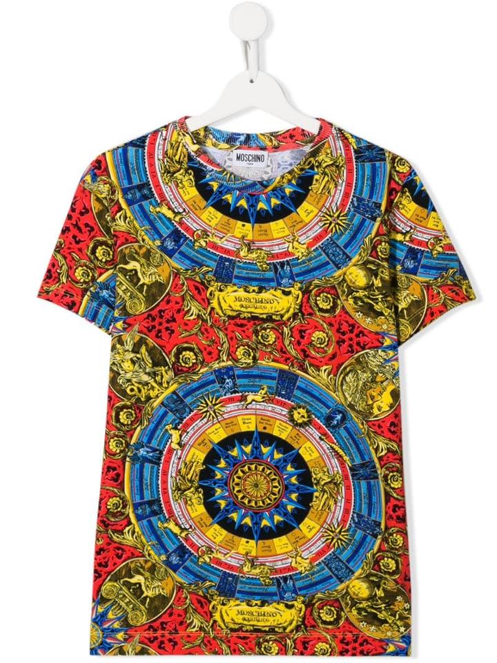Moschino Kids Teen Zodiac Pattern T-shirt - Blue