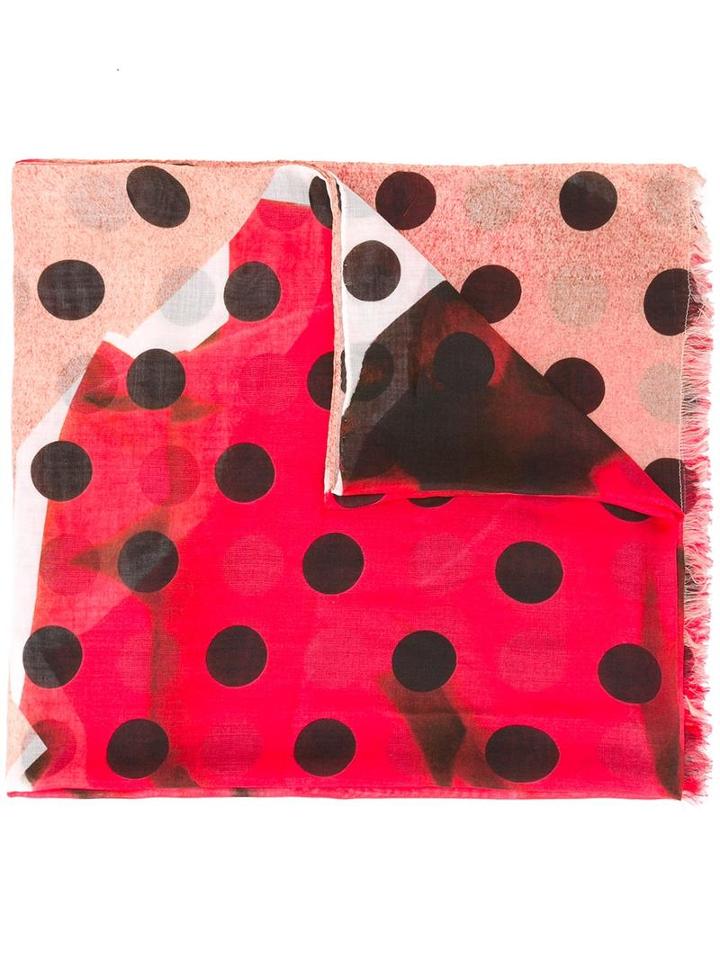 Ps By Paul Smith Polka Dot Scarf, Women's, Red, Silk/modal