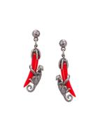 Prada Prada Talisman Monkey Earrings - Red