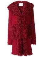 Giada Benincasa Shearling Fur Coat - Red