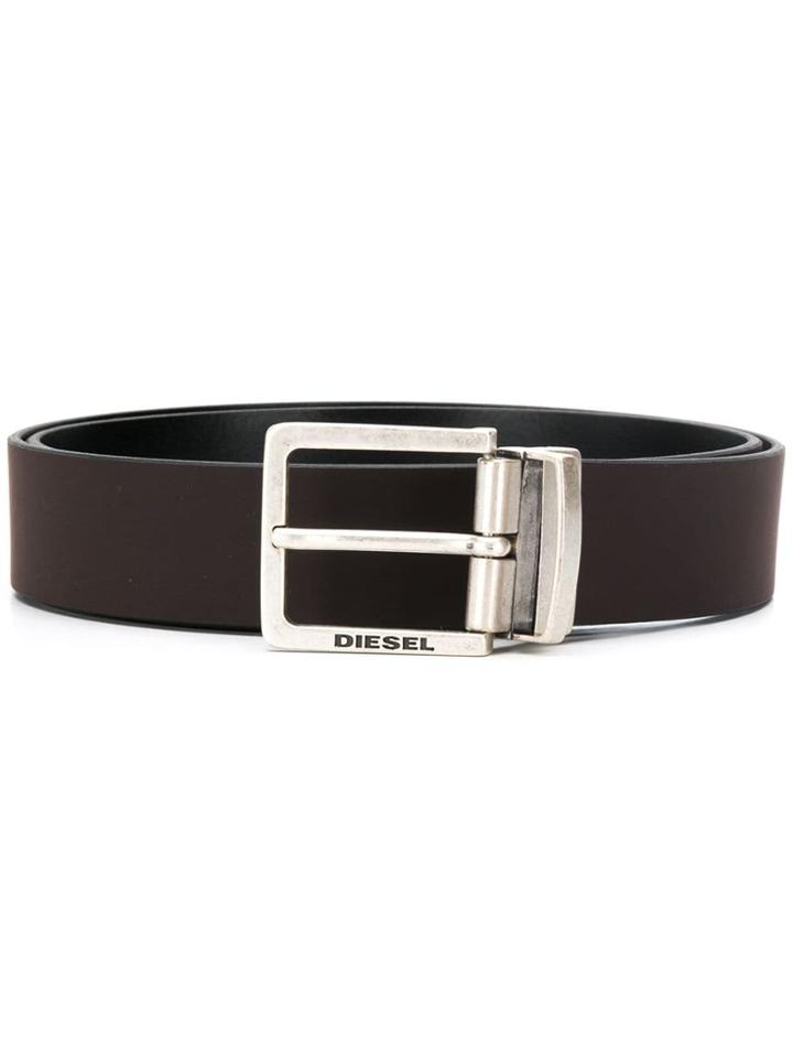 Diesel Reversible Belt In Faux Leather - Brown