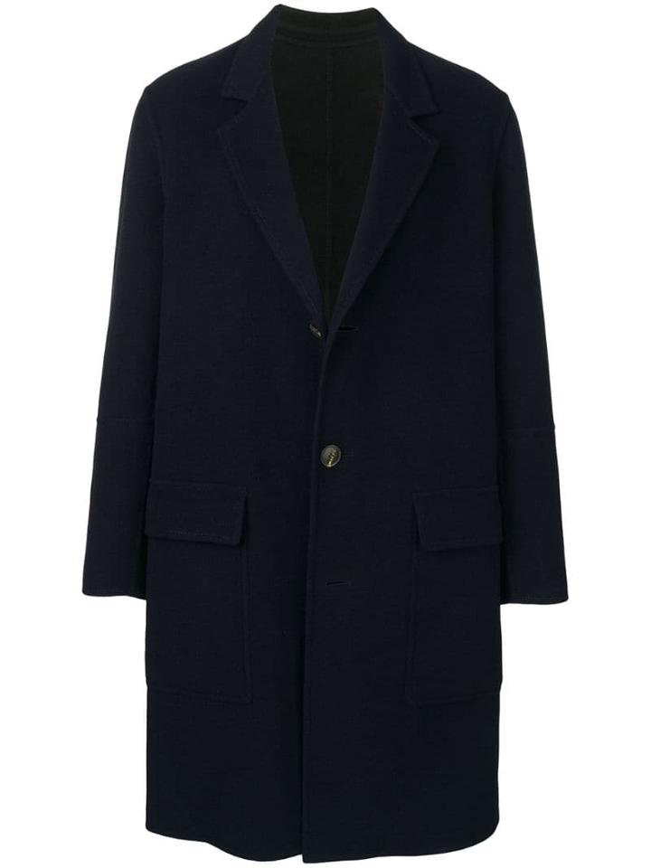 Ami Alexandre Mattiussi Three Buttons Unlined Coat - Blue