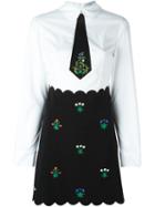 Vivetta 'perlina' Embroidered Dress, Women's, Size: 40, Black, Polyester/spandex/elastane/virgin Wool