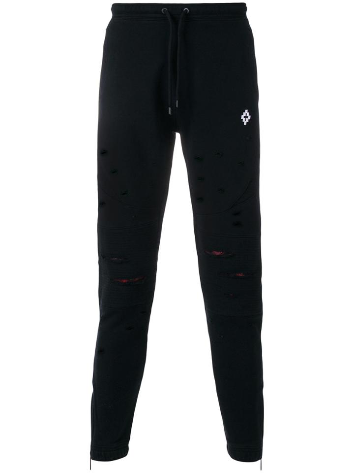 Marcelo Burlon County Of Milan Distressed Track Pants - Black