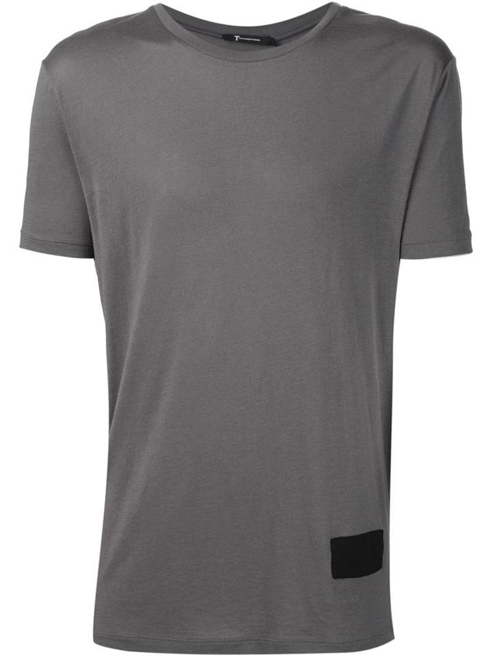 T By Alexander Wang Classic T-shirt, Men's, Size: Large, Grey, Silk/cotton