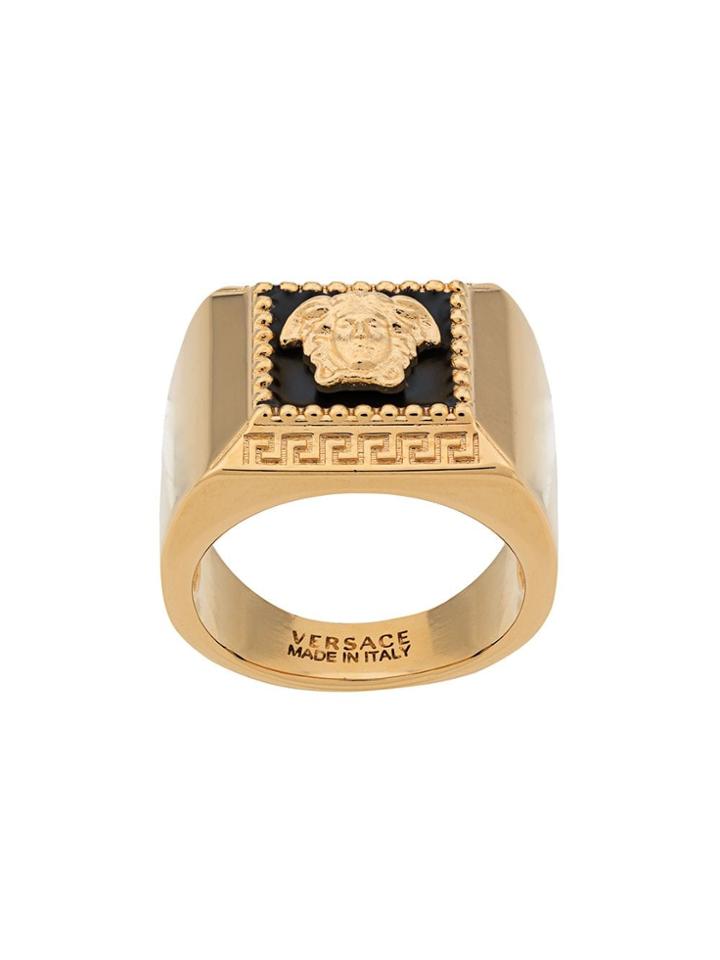 Versace Medusa Logo Signet Ring - Gold