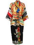 Rianna + Nina Mixed Print Wrap Dress - Black