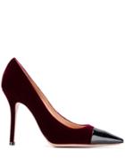 Gianvito Rossi Lucy Contrasting Toe Pumps - Red