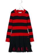 Junior Gaultier Striped Knitted Dress, Girl's, Size: 10 Yrs, Red