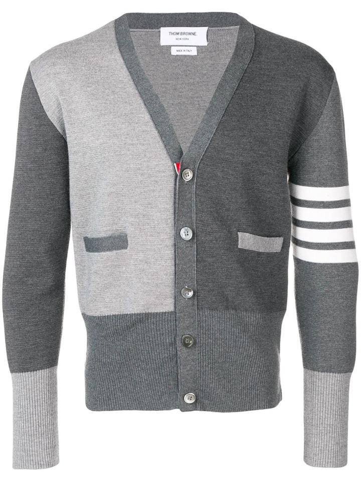 Thom Browne Jersey Stitch Merino Cardigan - Grey