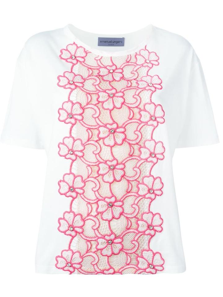 Emanuel Ungaro Flower Embroidered Top