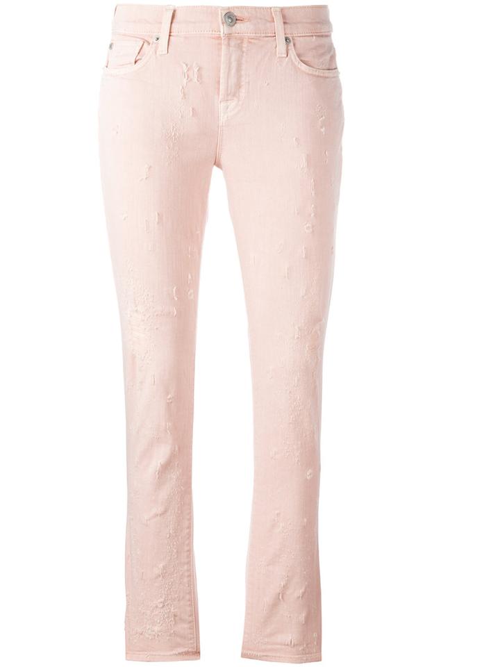 Hudson Ripped Riley Jeans, Women's, Size: 24, Pink/purple, Cotton/spandex/elastane