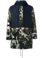 Lc23 Camouflage Print Parka, Men's, Size: Large, Green, Nylon/polyamide/virgin Wool/cashmere