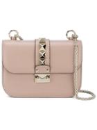 Valentino Valentino Garavani Glam Lock Shoulder Bag, Women's, Nude/neutrals, Leather/metal
