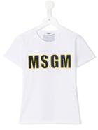 Msgm Kids Logo T-shirt, Boy's, Size: 8 Yrs, White