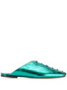 L'autre Chose Lace Up Mules - Green