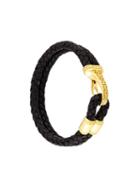 Nialaya Jewelry Braided Bali Clasp Bracelet, Men's, Size: Medium, Black