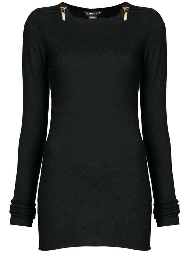 Thomas Wylde Zip Detail Sweater - Black
