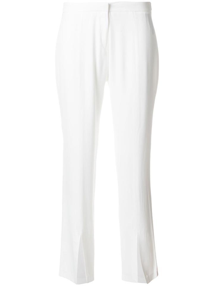 Federica Tosi Front Slit Slim-fit Trousers - White
