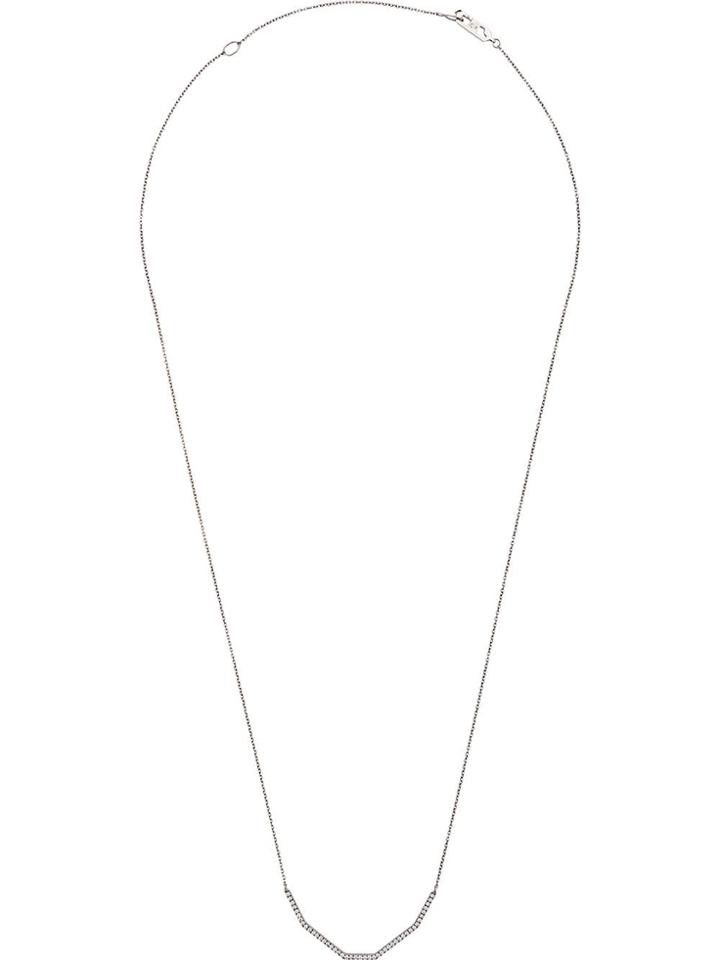 Eva Fehren 18kt White Gold Geometric Diamond Necklace - Silver